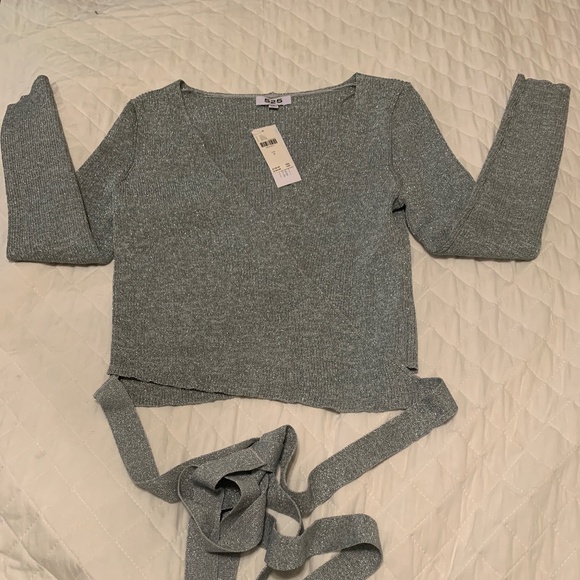 525 America Sweaters - 525 Wrap Silver Shine Sweater-   NWT - Small